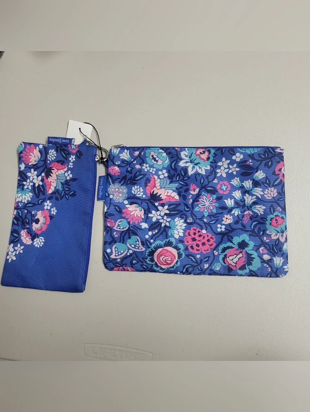 Vera Bradley + Staples NWT Carry All duo Pouch In Bloom Berry Color.